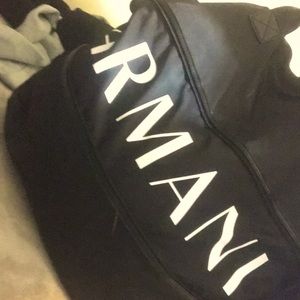 Armani leather collapsible duffel